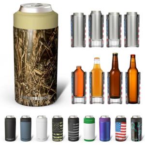 imageFrost Buddy Universal Can Cooler  Fits all  Stainless Steel Can Cooler for 12 oz amp 16 oz Regular or Slim Cans amp Bottles  Stainless Steel Merry MarbleousReal Tree Max7