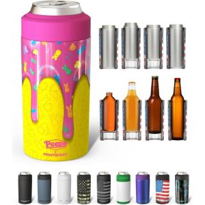 imageFrost Buddy Universal Can Cooler  Fits all  Stainless Steel Can Cooler for 12 oz amp 16 oz Regular or Slim Cans amp Bottles  Stainless Steel Merry MarbleousPeeps Drip