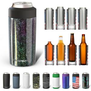 imageFrost Buddy Universal Can Cooler  Fits all  Stainless Steel Can Cooler for 12 oz amp 16 oz Regular or Slim Cans amp Bottles  Stainless Steel Merry MarbleousMermaid