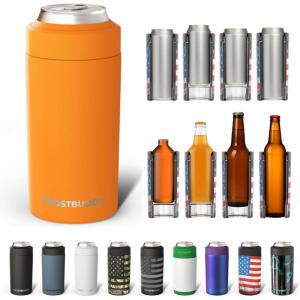 imageFrost Buddy Universal Can Cooler  Fits all  Stainless Steel Can Cooler for 12 oz amp 16 oz Regular or Slim Cans amp Bottles  Stainless Steel Merry MarbleousRocky Top