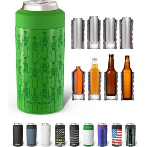 imageFrost Buddy Universal Can Cooler  Fits all  Stainless Steel Can Cooler for 12 oz amp 16 oz Regular or Slim Cans amp Bottles  Stainless Steel Merry MarbleousShake My Bones