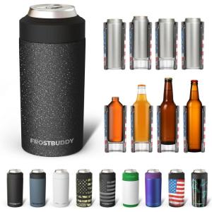 imageFrost Buddy Universal Can Cooler  Fits all  Stainless Steel Can Cooler for 12 oz amp 16 oz Regular or Slim Cans amp Bottles  Stainless Steel Merry MarbleousDark Glitz