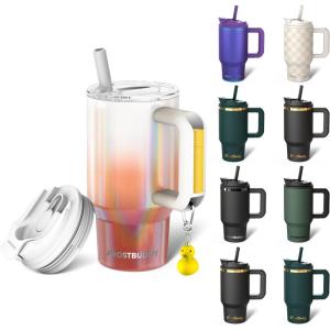 imageThicc Buddy  40 oz Stainless Steel Vacuum Insulated Tumbler with Lid and Straw for Water  Travel Mug Cupholder Friendly  Gifts for Women Men Him Her Party PeepsFireside