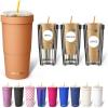 imageFrost Buddy Togo Buddy  30 oz Stainless Steel Vacuum Insulated Tumbler  to Go Coffee Cup  Coffee Cups Iced Coffee Sleeve Travel Mug Thermal Cup for Hot amp Cold Drinks Dunkin Cup Little HeartsCaramel