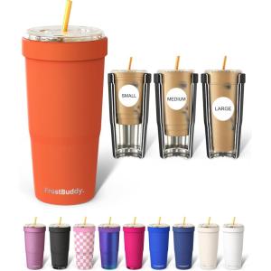 imageFrost Buddy Togo Buddy  30 oz Stainless Steel Vacuum Insulated Tumbler  to Go Coffee Cup  Coffee Cups Iced Coffee Sleeve Travel Mug Thermal Cup for Hot amp Cold Drinks Dunkin Cup Little HeartsOrange