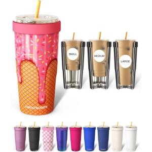imageFrost Buddy Togo Buddy  30 oz Stainless Steel Vacuum Insulated Tumbler  to Go Coffee Cup  Coffee Cups Iced Coffee Sleeve Travel Mug Thermal Cup for Hot amp Cold Drinks Dunkin Cup Little HeartsIce Cream