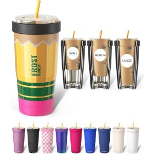 imageFrost Buddy Togo Buddy  30 oz Stainless Steel Vacuum Insulated Tumbler  to Go Coffee Cup  Coffee Cups Iced Coffee Sleeve Travel Mug Thermal Cup for Hot amp Cold Drinks Dunkin Cup Little HeartsPencil