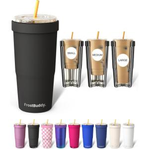 imageFrost Buddy Togo Buddy  30 oz Stainless Steel Vacuum Insulated Tumbler  to Go Coffee Cup  Coffee Cups Iced Coffee Sleeve Travel Mug Thermal Cup for Hot amp Cold Drinks Dunkin Cup Little HeartsBlack