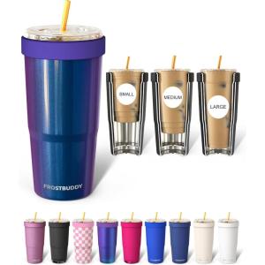 imageFrost Buddy Togo Buddy  30 oz Stainless Steel Vacuum Insulated Tumbler  to Go Coffee Cup  Coffee Cups Iced Coffee Sleeve Travel Mug Thermal Cup for Hot amp Cold Drinks Dunkin Cup Little HeartsNebula Glitter