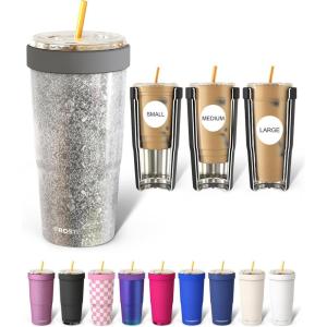 imageFrost Buddy Togo Buddy  30 oz Stainless Steel Vacuum Insulated Tumbler  to Go Coffee Cup  Coffee Cups Iced Coffee Sleeve Travel Mug Thermal Cup for Hot amp Cold Drinks Dunkin Cup Little HeartsSilver Sleigh