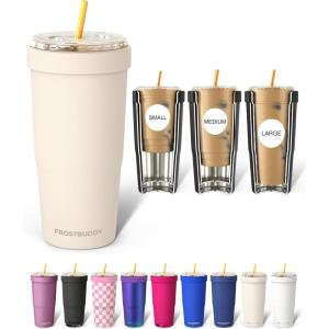 imageFrost Buddy Togo Buddy  30 oz Stainless Steel Vacuum Insulated Tumbler  to Go Coffee Cup  Coffee Cups Iced Coffee Sleeve Travel Mug Thermal Cup for Hot amp Cold Drinks Dunkin Cup Little HeartsButtercream