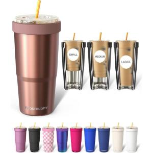 imageFrost Buddy Togo Buddy  30 oz Stainless Steel Vacuum Insulated Tumbler  to Go Coffee Cup  Coffee Cups Iced Coffee Sleeve Travel Mug Thermal Cup for Hot amp Cold Drinks Dunkin Cup Little HeartsBlushing Bride