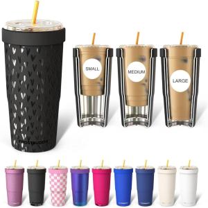 imageFrost Buddy Togo Buddy  30 oz Stainless Steel Vacuum Insulated Tumbler  to Go Coffee Cup  Coffee Cups Iced Coffee Sleeve Travel Mug Thermal Cup for Hot amp Cold Drinks Dunkin Cup Little HeartsLittle Hearts