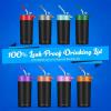 imageFrost Buddy Universal Buddy 20 Can Cooler Drink Lid  Replacement Lid ClearGreen with Straw