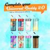 imageFrost Buddy Universal Buddy 20 Can Cooler Drink Lid  Replacement Lid ClearOrange with Straw