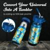 imageFrost Buddy Universal Buddy 20 Can Cooler Drink Lid  Replacement Lid ClearOrange with Straw