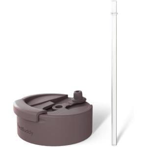imageFrost Buddy Universal Buddy 20 Can Cooler Drink Lid  Replacement Lid ClearBrown with Straw