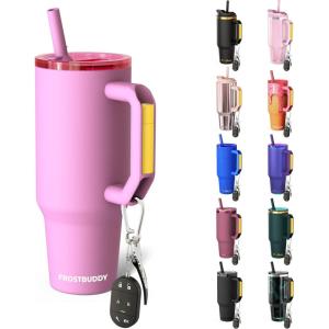 imageThicc Buddy  40 oz Stainless Steel Vacuum Insulated Tumbler with Lid and Straw for Water  Travel Mug Cupholder Friendly  Gifts for Women Men Him Her Cherry GinghamGumdrop