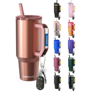 imageThicc Buddy  40 oz Stainless Steel Vacuum Insulated Tumbler with Lid and Straw for Water  Travel Mug Cupholder Friendly  Gifts for Women Men Him Her Cherry GinghamBlushing Bride