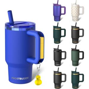 imageThicc Buddy  40 oz Stainless Steel Vacuum Insulated Tumbler with Lid and Straw for Water  Travel Mug Cupholder Friendly  Gifts for Women Men Him Her Cherry GinghamRoyal