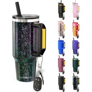 imageThicc Buddy  40 oz Stainless Steel Vacuum Insulated Tumbler with Lid and Straw for Water  Travel Mug Cupholder Friendly  Gifts for Women Men Him Her Cherry GinghamMermaid
