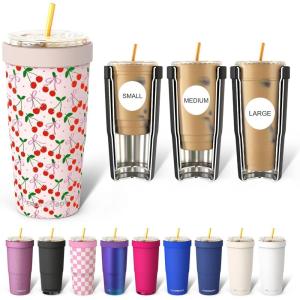imageFrost Buddy Togo Buddy  30 oz Stainless Steel Vacuum Insulated Tumbler  To Go Coffee Cup  Iced Coffee Cups Iced Coffee Sleeve Travel Mug Thermal Cup for Hot amp Cold Drinks Dunkin Cup EspressoCherry Crush