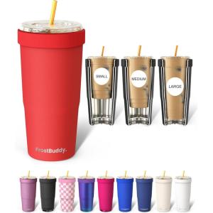 imageFrost Buddy Togo Buddy  30 oz Stainless Steel Vacuum Insulated Tumbler  To Go Coffee Cup  Iced Coffee Cups Iced Coffee Sleeve Travel Mug Thermal Cup for Hot amp Cold Drinks Dunkin Cup EspressoRed