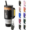 image:imageThicc Buddy  40 oz Stainless Steel Vacuum Insulated Tumbler with Lid and Straw for Water  Travel Mug Cupholder Friendly  Gifts for Women Men Him Her Midnight ReefBlack Pencil