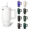 image:imageThicc Buddy  40 oz Stainless Steel Vacuum Insulated Tumbler with Lid and Straw for Water  Travel Mug Cupholder Friendly  Gifts for Women Men Him Her Midnight ReefWhite