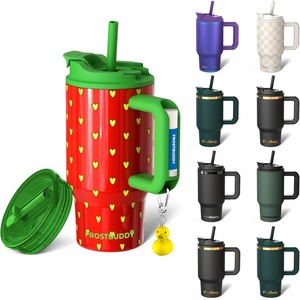image:imageThicc Buddy  40 oz Stainless Steel Vacuum Insulated Tumbler with Lid and Straw for Water  Travel Mug Cupholder Friendly  Gifts for Women Men Him Her Midnight ReefStrawberry Kiss