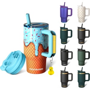 image:imageThicc Buddy  40 oz Stainless Steel Vacuum Insulated Tumbler with Lid and Straw for Water  Travel Mug Cupholder Friendly  Gifts for Women Men Him Her Midnight ReefBlue Ice Cream