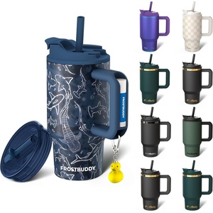 image:imageThicc Buddy  40 oz Stainless Steel Vacuum Insulated Tumbler with Lid and Straw for Water  Travel Mug Cupholder Friendly  Gifts for Women Men Him Her Midnight ReefMidnight Reef