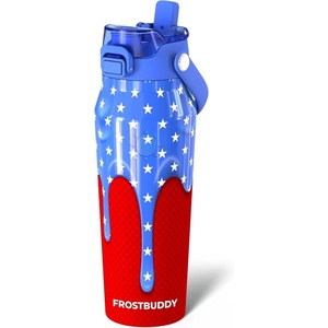image:imageFrost Buddy 24oz Insulated Water Bottle with Straw amp Chug Lid  LeakProof Stainless Steel  24Hours Cold  SweatProof Cup Holder Friendly  Ideal for Gym Travel Sports amp Everyday HydrationAmericone