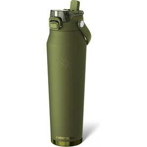 image:imageFrost Buddy 24oz Insulated Water Bottle with Straw amp Chug Lid  LeakProof Stainless Steel  24Hours Cold  SweatProof Cup Holder Friendly  Ideal for Gym Travel Sports amp Everyday HydrationTactical Green