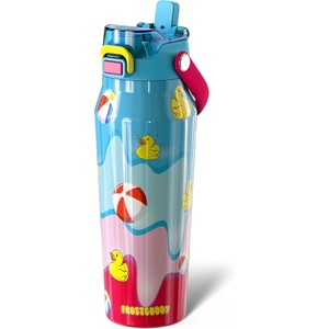 image:imageFrost Buddy 24oz Insulated Water Bottle with Straw amp Chug Lid  LeakProof Stainless Steel  24Hours Cold  SweatProof Cup Holder Friendly  Ideal for Gym Travel Sports amp Everyday HydrationDuck Pool Party