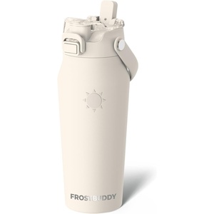 image:imageFrost Buddy 24oz Insulated Water Bottle with Straw amp Chug Lid  LeakProof Stainless Steel  24Hours Cold  SweatProof Cup Holder Friendly  Ideal for Gym Travel Sports amp Everyday HydrationCream