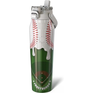 image:imageFrost Buddy 24oz Insulated Water Bottle with Straw amp Chug Lid  LeakProof Stainless Steel  24Hours Cold  SweatProof Cup Holder Friendly  Ideal for Gym Travel Sports amp Everyday HydrationBaseball Drip