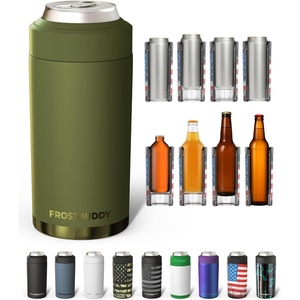 image:imageFrost Buddy Universal Can Cooler  Fits all  Stainless Steel Can Cooler for 12 oz amp 16 oz Regular or Slim Cans amp Bottles  Stainless Steel Love SparksTactical Green