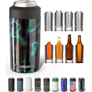 image:imageFrost Buddy Universal Can Cooler  Fits all  Stainless Steel Can Cooler for 12 oz amp 16 oz Regular or Slim Cans amp Bottles  Stainless Steel Love SparksLights