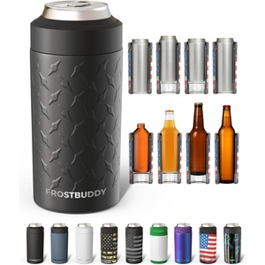 image:imageFrost Buddy Universal Can Cooler  Fits all  Stainless Steel Can Cooler for 12 oz amp 16 oz Regular or Slim Cans amp Bottles  Stainless Steel Love SparksDiamond Plate  Black