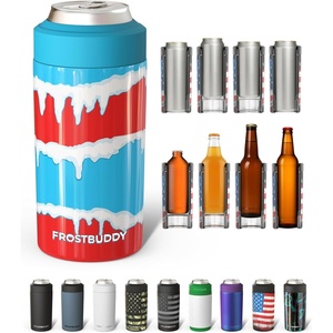image:imageFrost Buddy Universal Can Cooler  Fits all  Stainless Steel Can Cooler for 12 oz amp 16 oz Regular or Slim Cans amp Bottles  Stainless Steel Love SparksFrosty Freeze