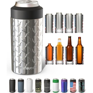 image:imageFrost Buddy Universal Can Cooler  Fits all  Stainless Steel Can Cooler for 12 oz amp 16 oz Regular or Slim Cans amp Bottles  Stainless Steel Love SparksDiamond Plate  Silver