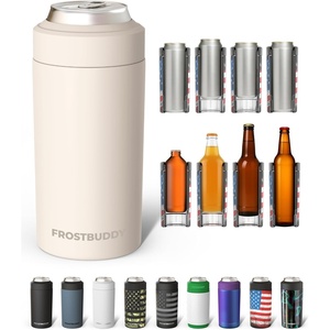 image:imageFrost Buddy Universal Can Cooler  Fits all  Stainless Steel Can Cooler for 12 oz amp 16 oz Regular or Slim Cans amp Bottles  Stainless Steel Love SparksButtercream