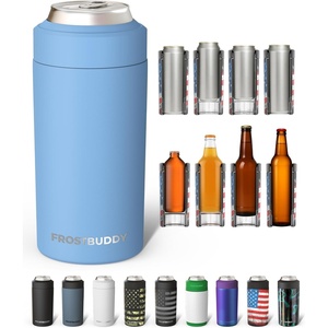 image:imageFrost Buddy Universal Can Cooler  Fits all  Stainless Steel Can Cooler for 12 oz amp 16 oz Regular or Slim Cans amp Bottles  Stainless Steel Love SparksBaby Blue