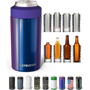 image:imageFrost Buddy Universal Can Cooler  Fits all  Stainless Steel Can Cooler for 12 oz amp 16 oz Regular or Slim Cans amp Bottles  Stainless Steel Love SparksNebula Glitter