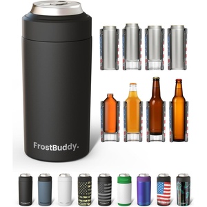 image:imageFrost Buddy Universal Can Cooler  Fits all  Stainless Steel Can Cooler for 12 oz amp 16 oz Regular or Slim Cans amp Bottles  Stainless Steel Love SparksMatteBlack