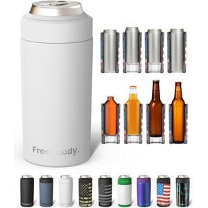 image:imageFrost Buddy Universal Can Cooler  Fits all  Stainless Steel Can Cooler for 12 oz amp 16 oz Regular or Slim Cans amp Bottles  Stainless Steel Love SparksAllwhite