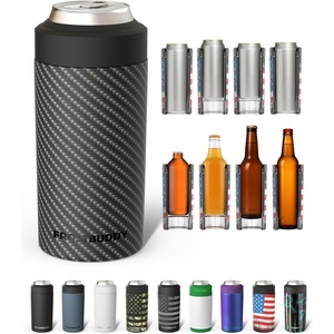 image:imageFrost Buddy Universal Can Cooler  Fits all  Stainless Steel Can Cooler for 12 oz amp 16 oz Regular or Slim Cans amp Bottles  Stainless Steel Love SparksCarbon Fiber