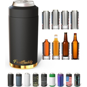 image:imageFrost Buddy Universal Can Cooler  Fits all  Stainless Steel Can Cooler for 12 oz amp 16 oz Regular or Slim Cans amp Bottles  Stainless Steel Love SparksTexastea