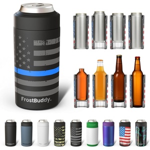 image:imageFrost Buddy Universal Can Cooler  Fits all  Stainless Steel Can Cooler for 12 oz amp 16 oz Regular or Slim Cans amp Bottles  Stainless Steel Love SparksPolice